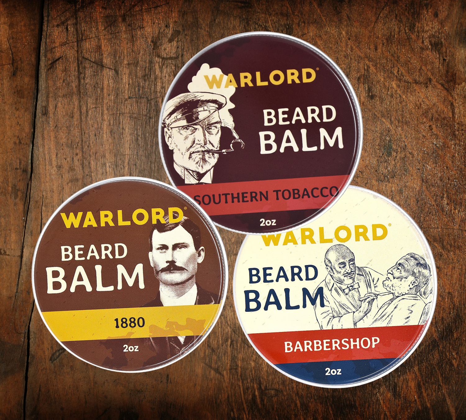 Warlord Beard Balm Command Bundle – Pick 3 premium beard balms. Soothes itch, tames flyaways, and delivers rugged scents for men who lead.